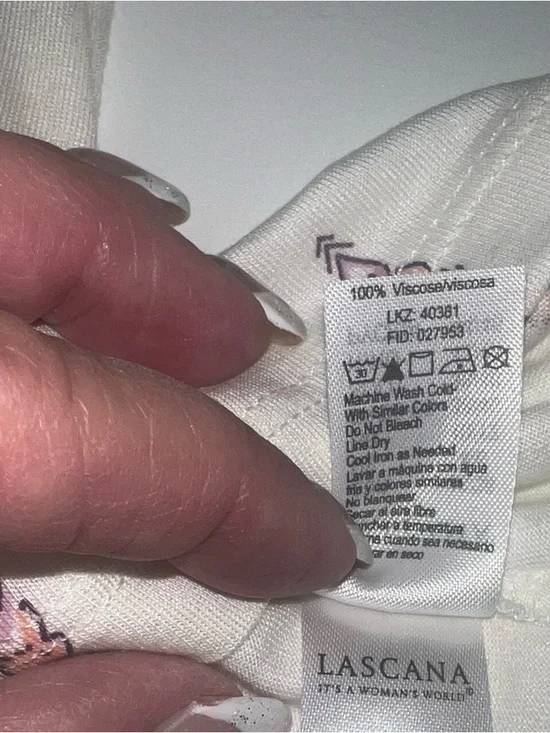 LASCANA Off White Braided Strap Print Halter Neck Top Sz 4/6 - Picture 9 of 12